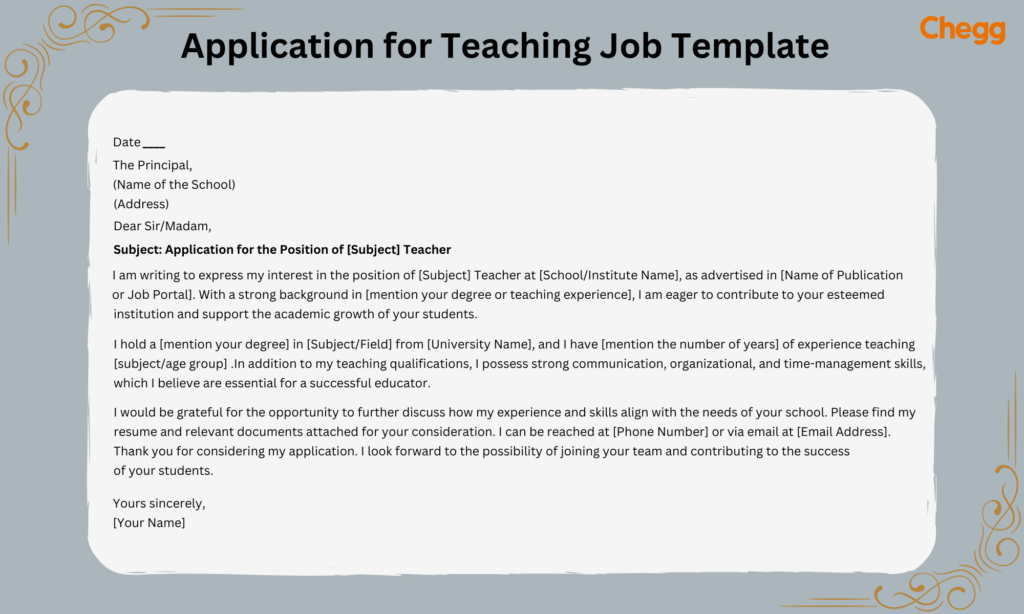 application for teaching job