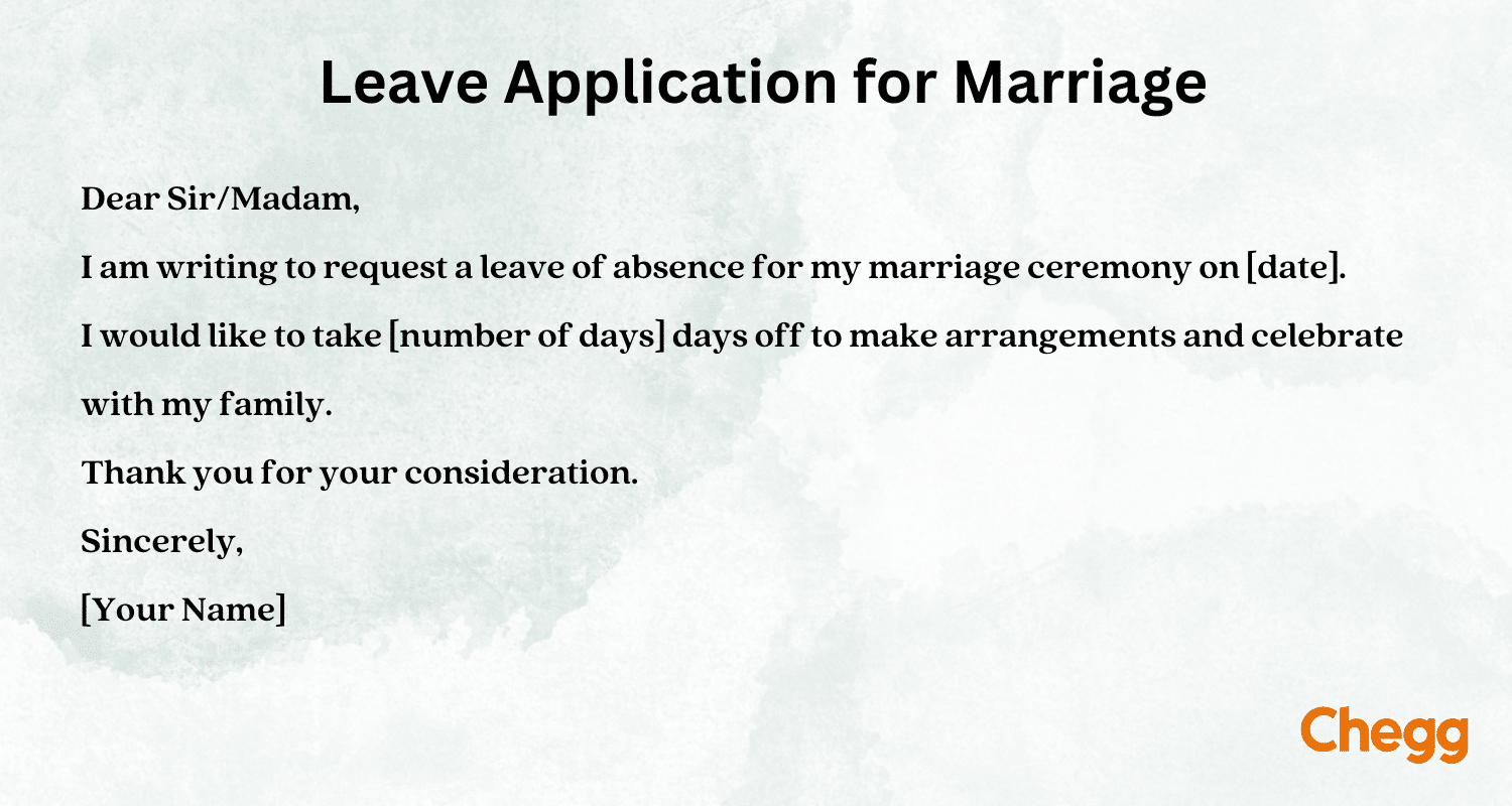 Leave Application For Marriage Format Sample Email 2024