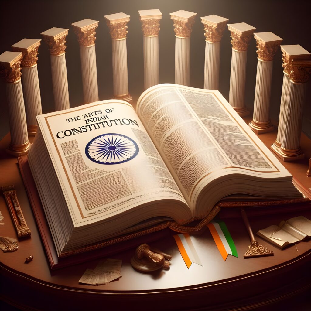 Illustration of Indian Constitution Book