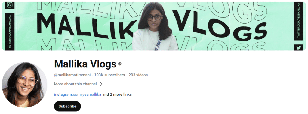 Mallika Vlogs (Mallika Motiramani)