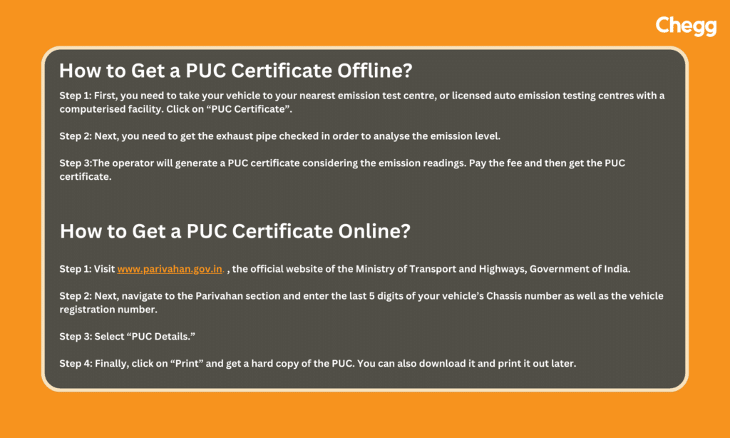 PUC certificate and testing