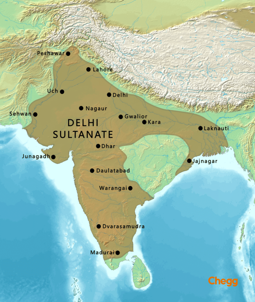 Delhi Sultanate at its extent, under the Tughlaq dynasty