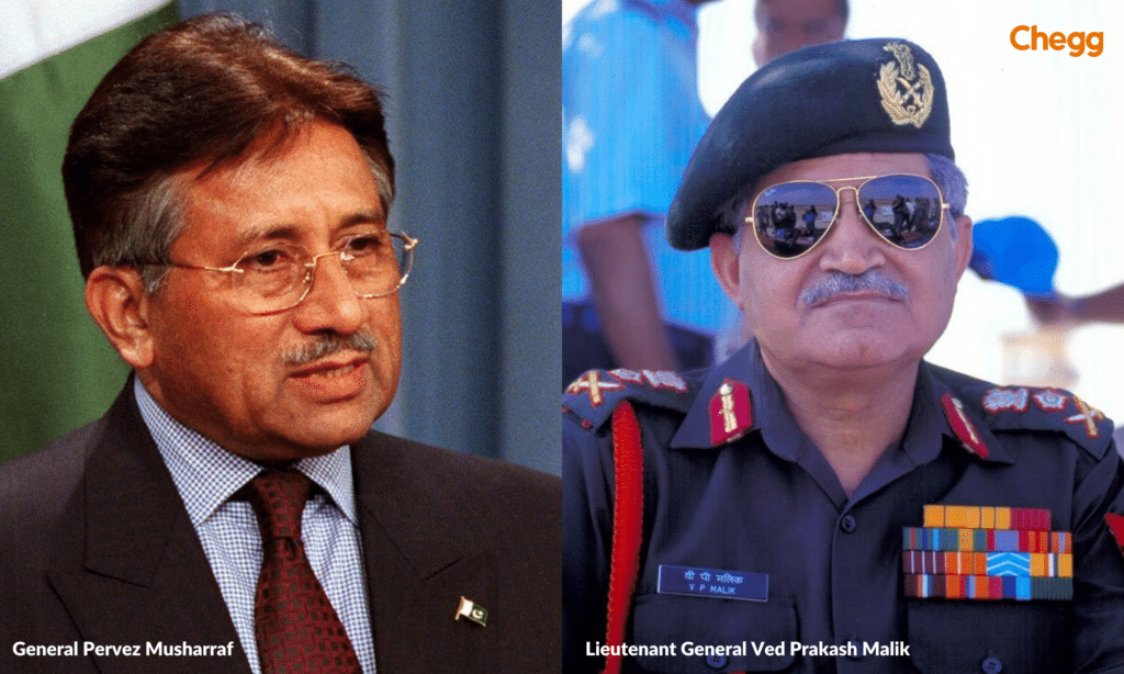 Gеnеral Pеrvеz Musharraf and Liеutеnant Gеnеral Vеd Prakash Malik