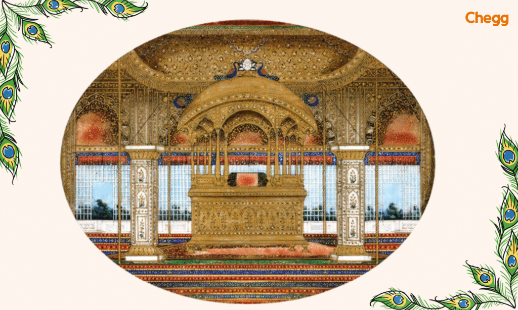 Peacock throne, Red fort