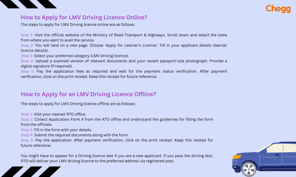 LMV driving license application