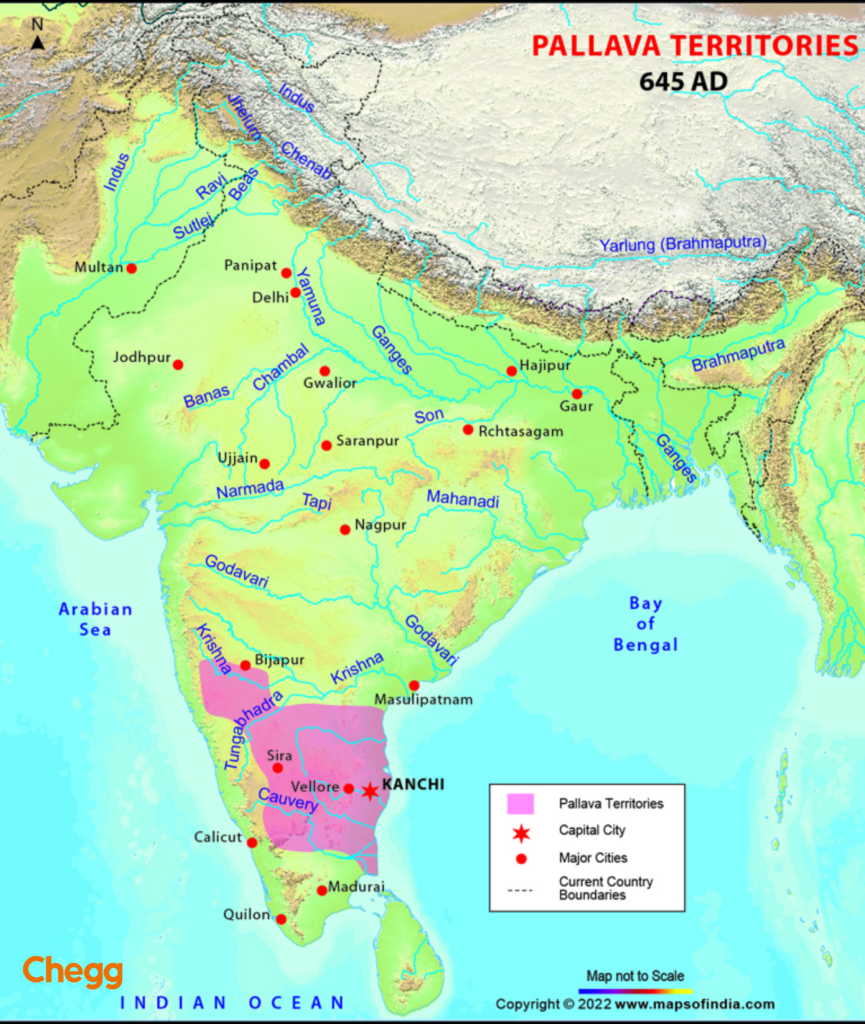 The Pallava dynasty map