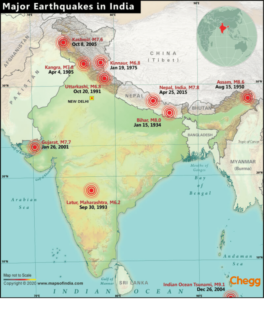 Worst earthquakes in India