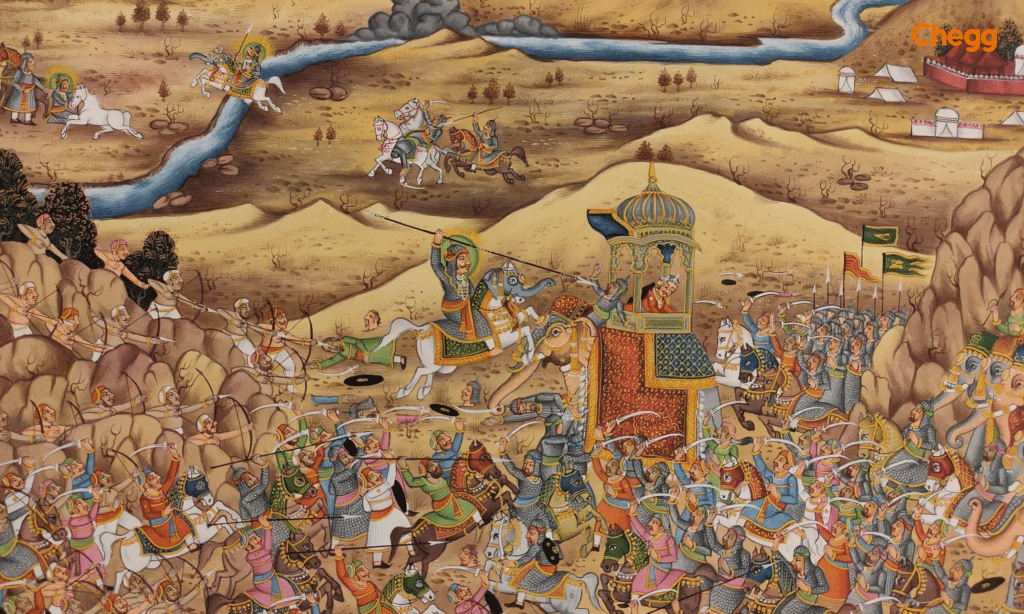 A painting of the Battle of Haldighati