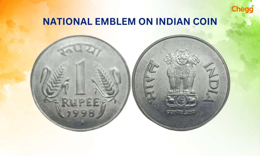 National emblem on Indian coin