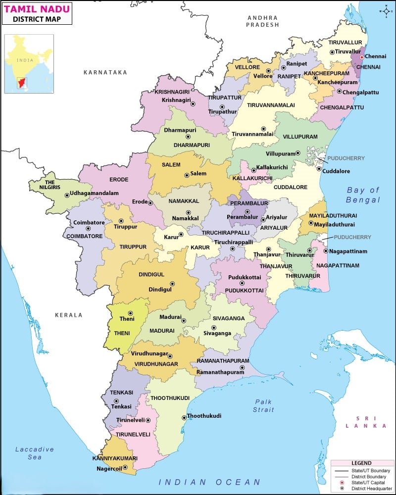 Tamilnadu District Map