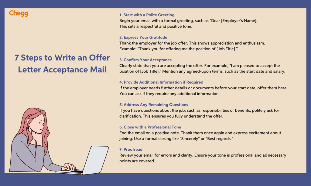 7 steps to write an offer letter acceptance mail